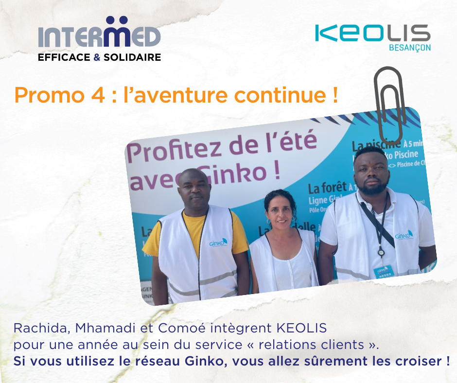 Partenariat entre INTERMED et KEOLIS : la 4ème promotion a été accueillie au sein du réseau GINKO à Besançon.