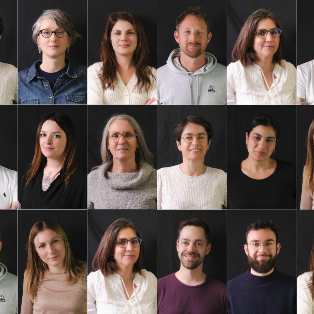 Mosa&iuml;que des membres de l'&eacute;quipe de salari&eacute;s permanents d'INTERMED.