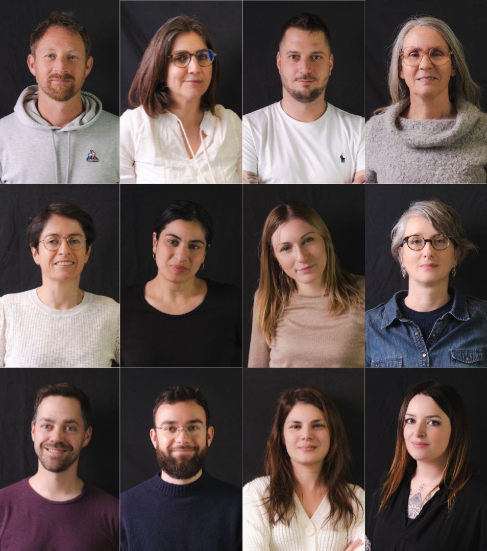 Mosa&iuml;que des membres de l'&eacute;quipe de salari&eacute;s permanents d'INTERMED.