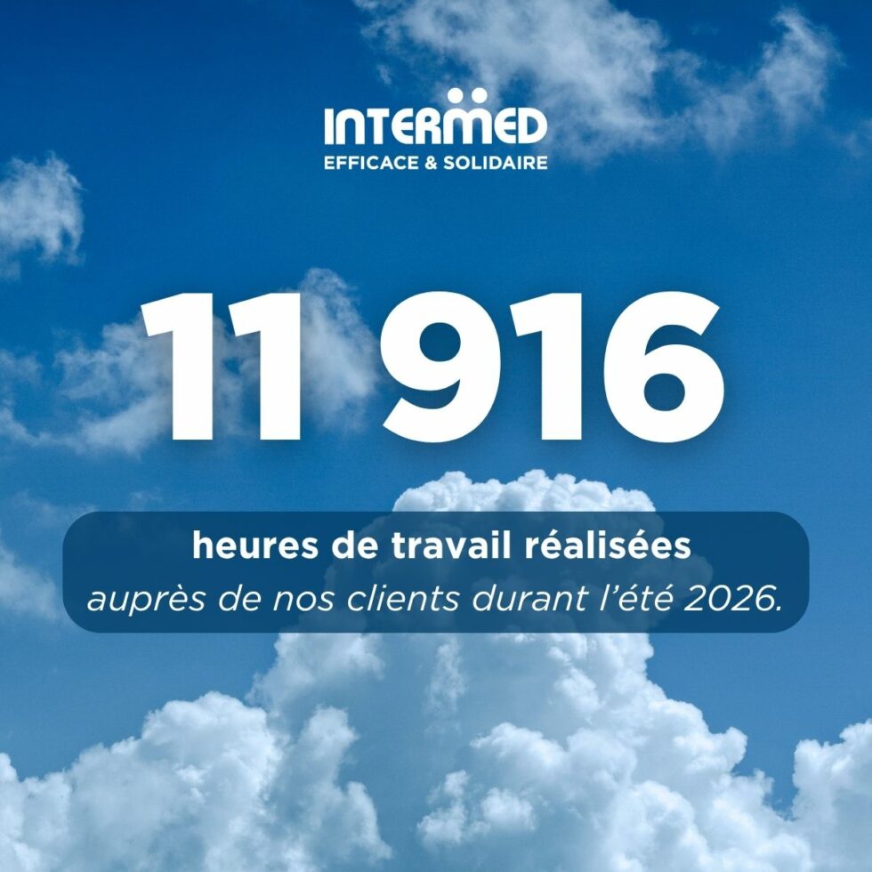 Infographie représentant le total des heures de travail effectuées par INTERMED auprès de ses clients durant l'été 2026